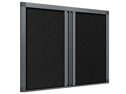 Store plissé coupe-soleil 2 vantaux ouverture centrale avec le seuil extra-plat