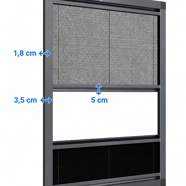 Moustiquaire 2 vantaux avec Store Coupe-Soleil intégré