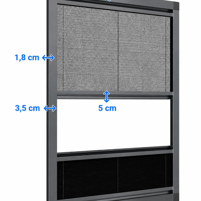 Moustiquaire 2 vantaux avec Store Coupe-Soleil intégré