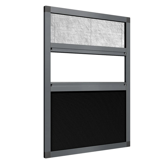Moustiquaire 2 vantaux avec Store Coupe-Soleil intégré