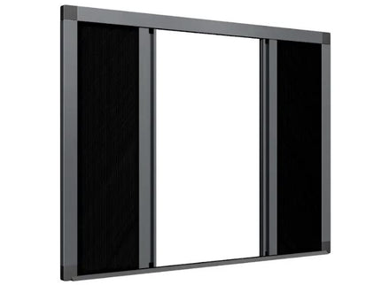 Store plissé coupe-soleil 2 vantaux ouverture centrale avec le seuil extra-plat