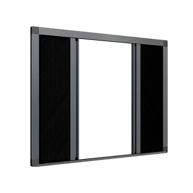 Store plissé coupe-soleil 2 vantaux ouverture centrale avec le seuil extra-plat